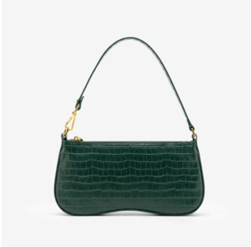 Christmas Gift Vintage Alligator Women Shoulder Bags Designer Baguettes Shape Handbags Retro Luxury Messenger Bag Lady Small Saddle Purses 2020