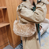 Women Soft Plush Shoulder Bags Cow Print Hobo Bags Female 2021 New Autumn Winter Small Hand Bag Travel Warm Fluffy Tote Bags
