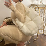 Brands Sapce Padded Large Tote Bag Designer Women Handbags Luxury Nylon Down Cotton Shoulder Bags Plaid Big Winter Bag