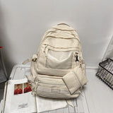 DCIMOR New Multi-pocket Waterproof Nylon Backpack Unisex Large Capacity Travel Bag Fashion Transparent Women Schoolbag Bookbag