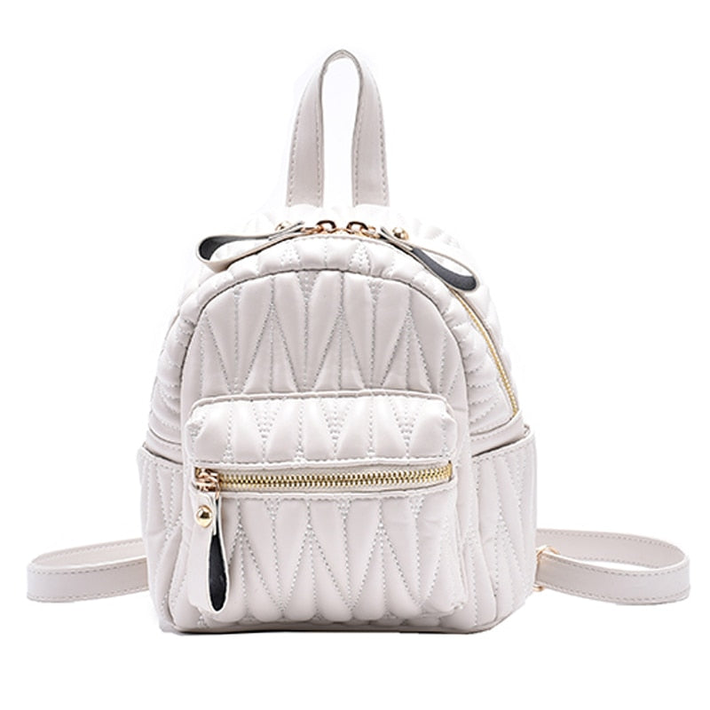 Christmas Gift [EAM] Women New white Brief Trend Small Zipper High Quality Pu Leather Personality All-match Backpack Fashion Tide 2021 18A1111
