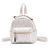 Christmas Gift [EAM] Women New white Brief Trend Small Zipper High Quality Pu Leather Personality All-match Backpack Fashion Tide 2021 18A1111