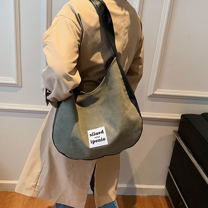 Christmas Gift Vintage Casual Women's Tote Bag Trending Designer Female Hobo Bags 2021 High Quality Handbags Fashion Simple Canvas Shoulder Bag