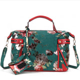 Arliwwi New Female Women Elegant Tote Handbags Synthetic Leather Flowers Shiny Large Cross Body Floral Bags For Lady PY05