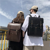 PU Leather Woman Backpack High Quality Female Rucksack Vintage Double Shoulder Bag Large Capacity School Bag Backpacks Mochila