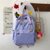 DCIMOR New Portable Snap Fastener Women Backpack Female Solid Color Corduroy Travel Bag Teenage girl Schoolbag Korean Book Bag