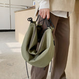Women Vintage Solid Color Large Capacity Designer Shoulder Bag New Messenger Bag Ladies Canvas Corssbody Bag Cloth Handbag Purse