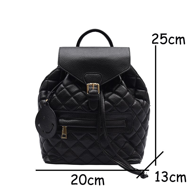 Back to College Fashion Luxury Women Backpack Soft Leather Lady Shoulder Bags Small School Backpacks for Girls Designer Travel Rucksack Purses