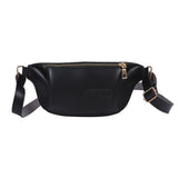 Fashion Women Pure Color PU Leather Shoulder Crossbody Bags Casual All-match Messenger Bag Casual Ladies Small Waist Chest Bags