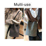 Vvsha Casual Bucket Bags for Women Shoulder Bag Solid pattern Quality Pu Leather Messenger Bag Big Tote Popular Style