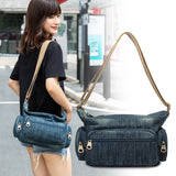 Casual Denim Women Shoulder Bag Mummy Crossbody Bag  Quality canvas Ladies messenger bags Travel handbags blue bolsa feminina