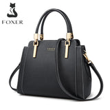 FOXER Fashion Women Handle Shoulder Bags Business Lady Commute Totes Handbags Cow Leather Crossbody Bags Female Classic Purse