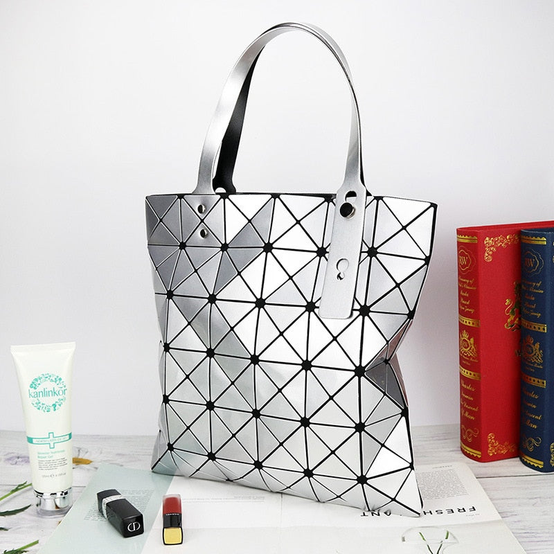 Christmas Gift New Bright Face Pu Fashion Geometric Rhombic Hand-held Women's Bag In Summer Of 2021 New Handbags Women Shoulder Bags