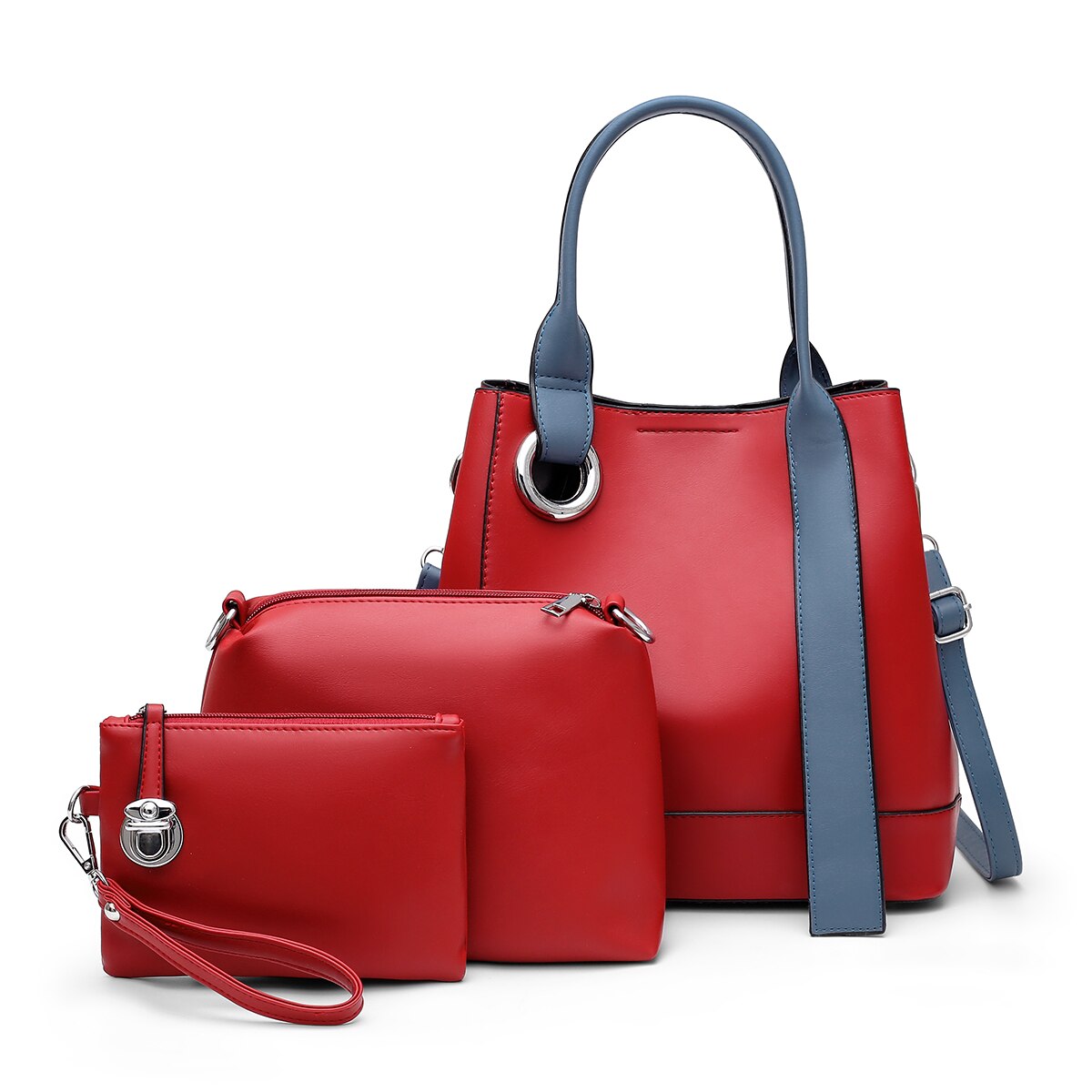 Luxury Women Pu Leather Handbags High Quality Ladies Large Capacity 3 Pieces Set Shoulder Bag Fashion Female Tote Messenger Bags