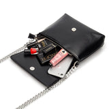 Wide Chain women Crossbody bags PU Leather Small Messenger Bag  for female sling bags All Match black bolsa feminine handbag