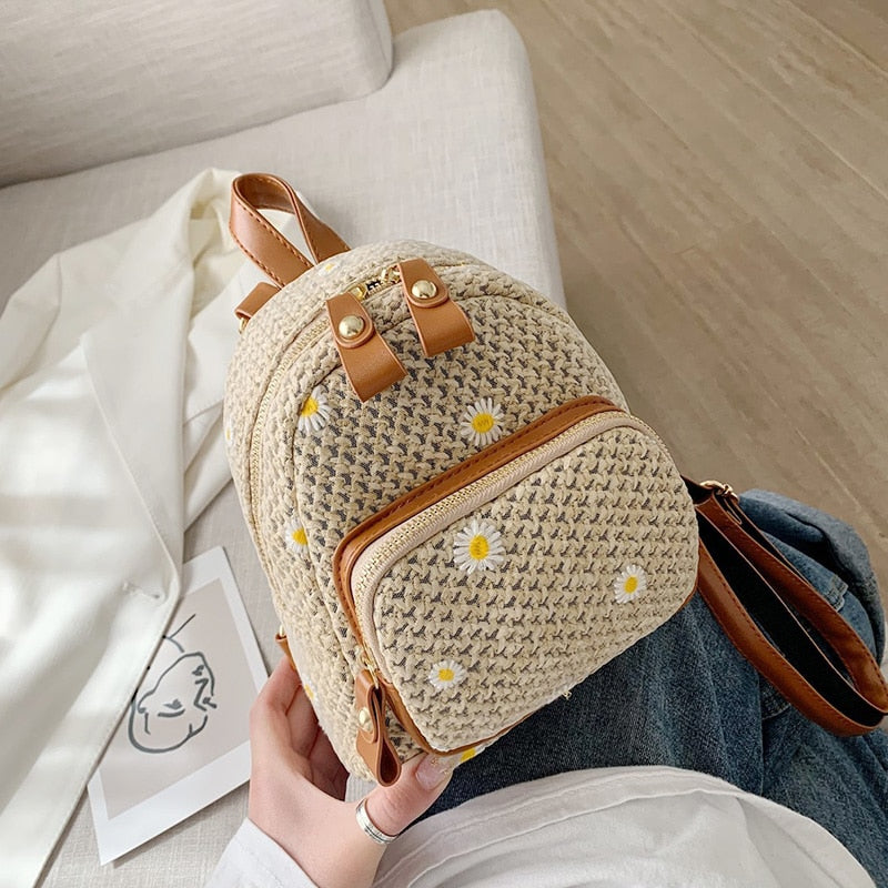 Christmas Gift kawaii fashion mini backpacks for girls Woven design ladies bag 2021 summer small backpacks Women's bag