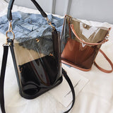 Vvsha Transparent Bag Women's bag 2pcs/set Luxury Handbag Fashion PVC Clear Bag High Quality Handbags bolsa feminina Bucket Crossbody