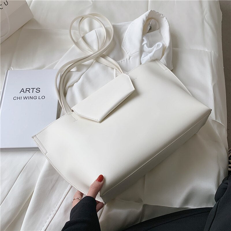 Christmas Gift Burminsa Large Tote Shoulder Bags For Women Brand Designer Simple Work Briefcase Solid Color High Quality Big Ladies Handbags