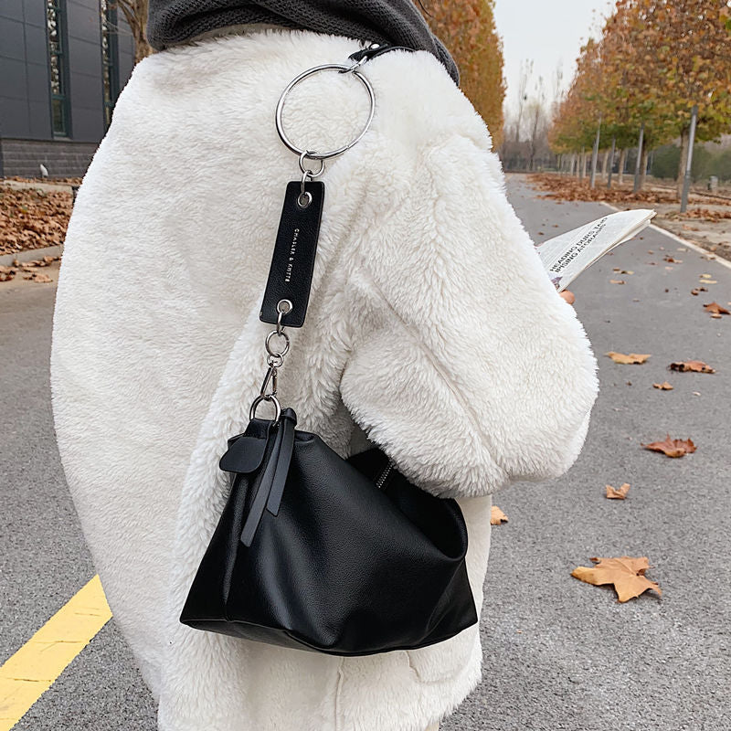 Vintage PU Leather Shoulder Bag for Women 2021 Brand Wide Belt Designer ladies Handbags chain Women Trend hobos messenger Bag