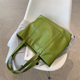 Christmas Gift High Capacity Soft PU Leather Shoulder Bags for Women 2021 Summer Travel Green Handbag Fashion Luxury Simple Shopping Purses