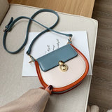 Contrast Color PU Leather  Crossbody Bags For Women 2020 Fashion Small Shoulder Bag Female Handbags And Purses Travel Bags