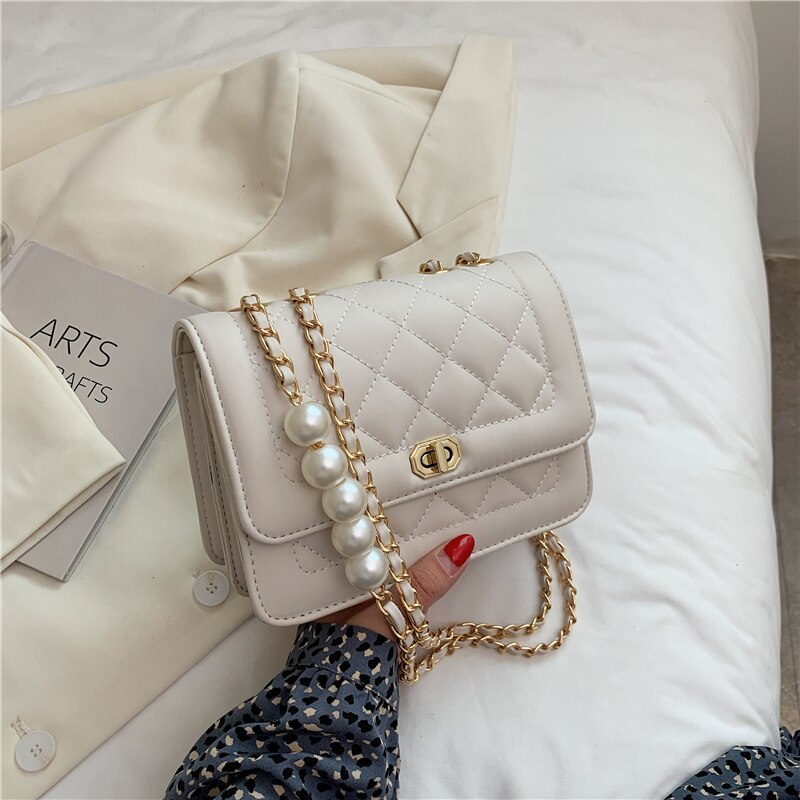 Lattice Thread PU Leather Crossbody Bags for Women LEFTSIDE Fashion Small Shoulder Bag Female Handbags and Purses Travel Bags