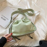 Christmas Gift Small Leather Crossbody Bags for Women 2021 New High Quality Handbags Female Drawstring Messenger Bag Yellow Shoulder Bags Sac