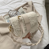Christmas Gift Weave Shoulder strap Saddle Armpit bag 2021 Winter New High-quality Plush Women's Designer Handbag Casual Shoulder Messenger Bag