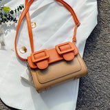 Contrast color Leather Crossbody Bags For Women 2023 Travel Handbag Fashion Simple Shoulder Messenger Bag Ladies Cross Body Bag