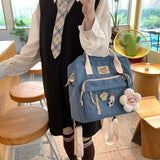 Vvsha Cute Multifunctional Backpack School Bags For Teenage Girls Ring Buckle Travel Bag Small Schoolbag Badge Women Backpacks Mochila