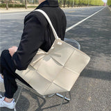 Vvsha Weave Casual Large Tote bag 2022 New High quality PU Leather Women's Designer Handbag High capacity Shoulder Bags Underarm bag