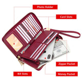 FOXER 100% Genuine Leather Wallet Lady Luxury Long Purse Card Slot Women Money Bag Cowhide Phone Bag Female Bank Holder ID Case