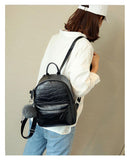 Mini Backpack Women PU Leather Shoulder Bag For Teenage Girls School Bag Stone Pattern Multi-Function Female Backpack Travel Bag