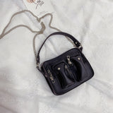 Fashion Rivet women Crossbody Bags Brand Designer ladies Handbag and wallet chain Shoulder Messenger bags 2 Shoulder Belt black