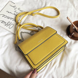 Christmas Gift Women's PU Leather Crossbody Bag with Short Handles 2021  Fashion Simple  Small Shoulder Handbags and Purses Yellow Black