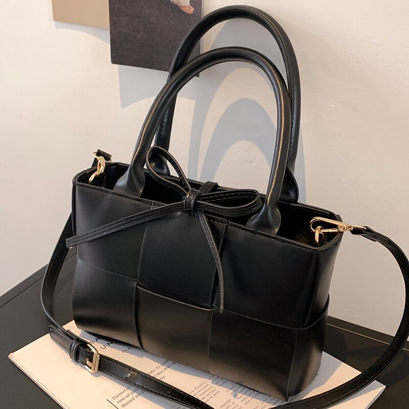 Christmas Gift Woven Square Tote bag 2021 Fashion New High-quality PU Leather Women's Designer Handbag Luxury brand Shoulder Messenger Bag