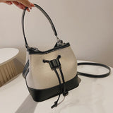 Canvas  buckets bag designer women shoulder bags luxury pu crossbody bag large capacity messenger bag simply purses