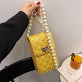 с доставкой Pearl Design PU Leather Crossbody Bags for Women 2021 Summer Trendy Shoulder Handbags Purses Lady Party Purses