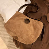 Vintage Velvet underarm bag for women handbag Large capacity New winter female Shoulder Crossbody Bags casual big totes brown