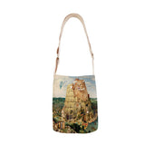 Art Fat Orange Cat Lady Shoulder Bag Cotton Linen Handbag Mini Bag Simple Mini Messenger Bag Casual Messenger Bag
