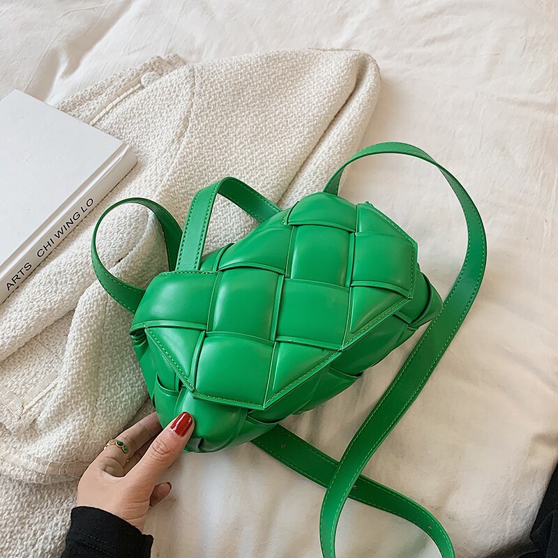Woven Square Tote bag LEFTSIDE Fashion New High-quality PU Leather Women's Designer Handbag Luxury brand Shoulder Messenger Bag