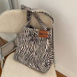 Christmas Gift с доставкой Zebra Pattern Bag Small Shoulder Bags Women 2021 Branded Shoulder Handbags Female Hand Bag Vintage Canvas Trend Bags