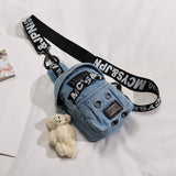 Cute Female 2021 New Denim Canvas Crossbody Chest Bag Fashion Student One-shoulder Multifunctional Mobile Phone Package Small