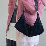 Fashion new design women handbag small canvas girl shoulder bag vintage female messenger bag casual black Canvas underarm bag