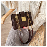 Women Bag Stone pattern chain shoulder messenger bag high quality fashion designer brand handbag small square bag 2020 new
