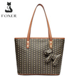 FOXER Original Women LOGO Handbag Monogram PVC Leather Ladies Shoulder Bags Vintage Fashion Crossbody Bag for Women Handle Purse