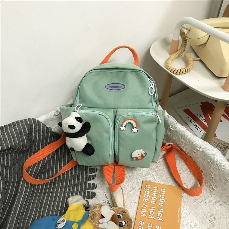 Back to College Super Cute  Backpack Women Candy Colors Backpacks Panda Small School Shoulder Bags for Teenage Girls Kawaii Female Purse New
