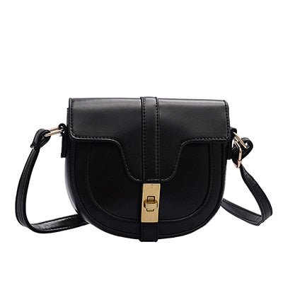 Fashion Crossbody Bags For Women Saddle Bags PU Leather Shoulder Messenger Bags Semi-circle Handbags French Niche Design Bag