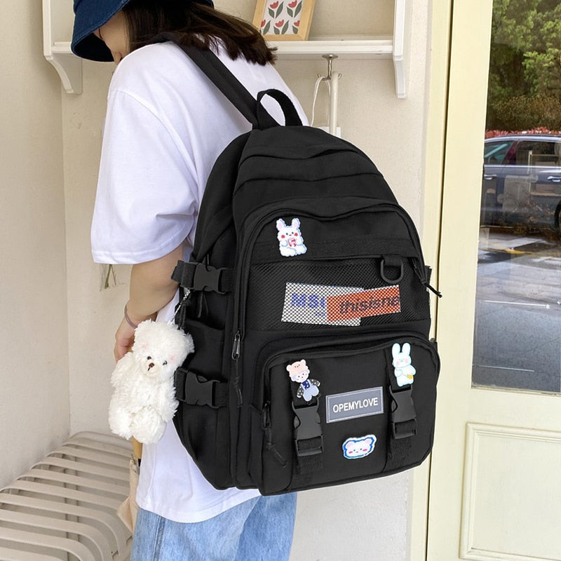 Vvsha Fashion New Brand Nylon Women Backpacks Waterproof Fabric Rucksack for Teen Girls School Bag Students Bookbag Travel Mochila Big