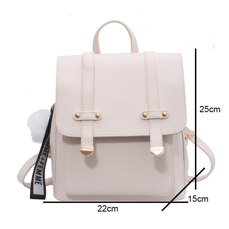 Fashion Women Backpack Female High Quality Leather Small Book School Bags for Teenage Girls Sac A Dos Travel Rucksack Mochilas